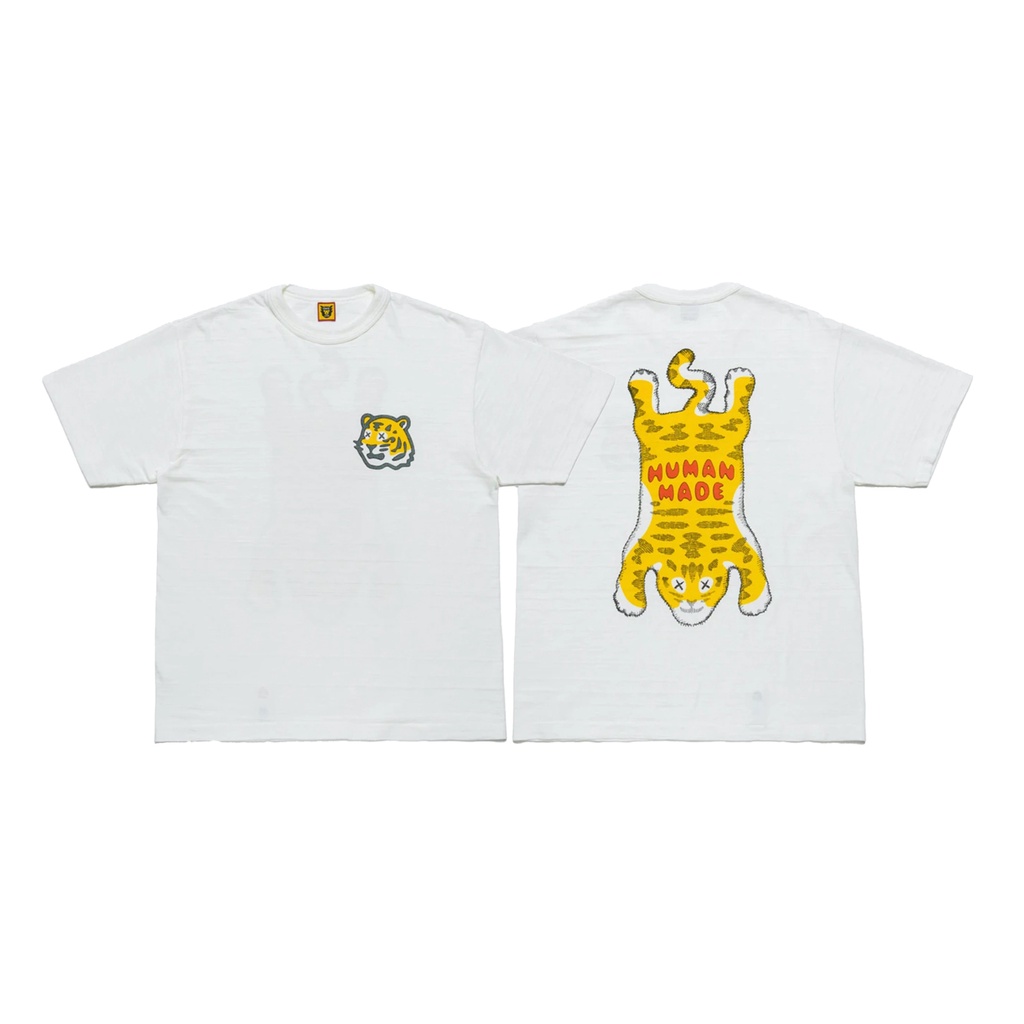 HUMAN MADE x KAWS joint cute cartoon tiger print casual loose couple short-sleeved T-shirt