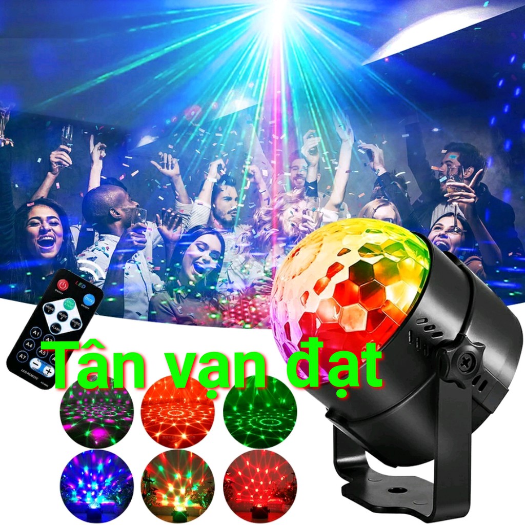 Đèn led xoay đổi màu điều khiển Remote và cảm ứng âm thanh điện 220V