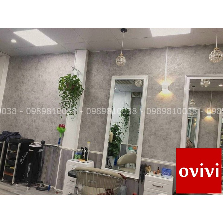 Giấy dán tường Bê Tông Xi Măng loại siêu dày không sẵn keo dán phòng ngủ quán cắt tóc, làm phông nền đẹp