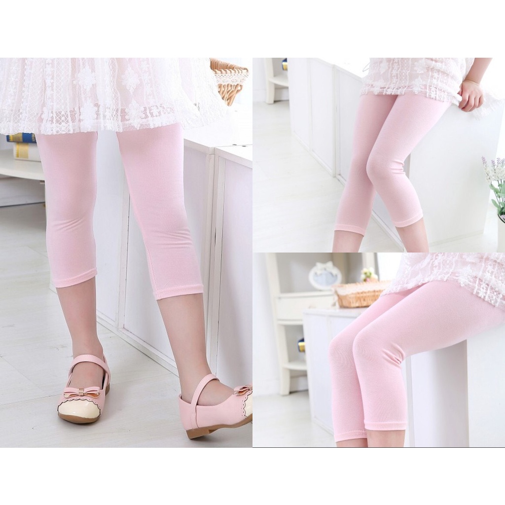 Quần Legging Lửng Mùa Hè Cho Bé Gái Thun Co Giãn 4 Chiều Cho Bé Gái 4Lova