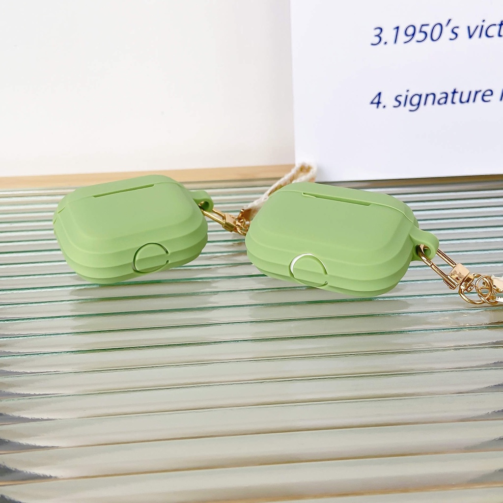 Vỏ Bảo Vệ Hộp Sạc Tai Nghe AirPods3 AirPods3 Pro 2Gen Họa Tiết Hoa Cúc Màu Xanh Matcha Thời Trang 2021 Ốp