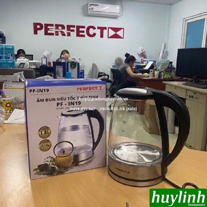 Bình đun nước siêu tốc thuỷ tinh Perfect PF-IN19 - 1.8 lít