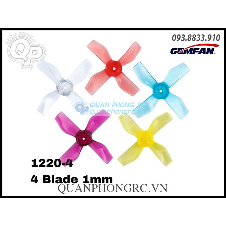 2 Cặp Cánh 4 Lá  / 4 Cặp Cánh 2 Lá  BETAFPV GEMFAN 1220 31mm 4 Blades Propellers Lổ 1.0mm