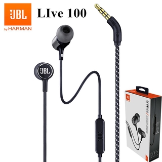 Tai Nghe Nhét Tai JBL LIVE100 Jack 3.5mm 100 Âm Thanh Siêu Trầm Có 1 Nút Điều Khiển Và Mic