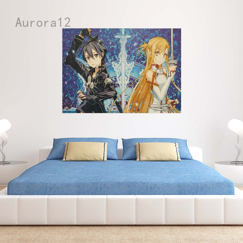 Áp Phích Trang Trí Nội Thất Hình Sword Art Online Kirito Asuna Aurora12