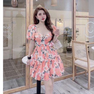 Váy hoa nhí e về hàng chất liệu voan lụa