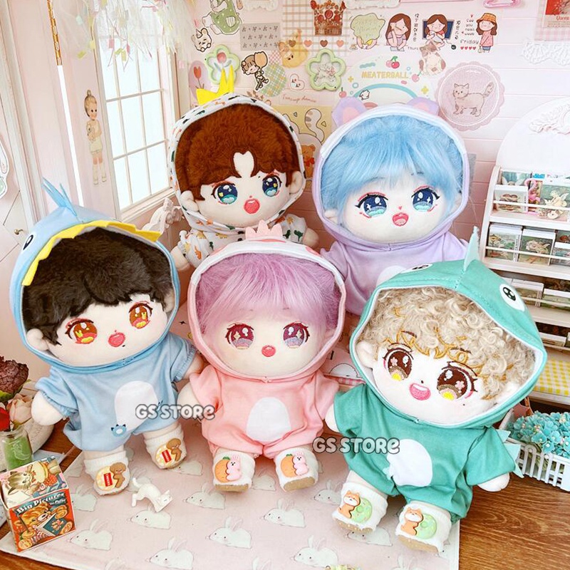 Áo Hoodie Họa Tiết Hoạt Hình Khủng Long/Gấu/Khủng Long 20cm Cho Bé Quà Tặng Cho Búp Bê Sehun Xinh Xắn