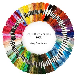 Set 100 tép chỉ thêu màu ngẫu nhiên loại thường