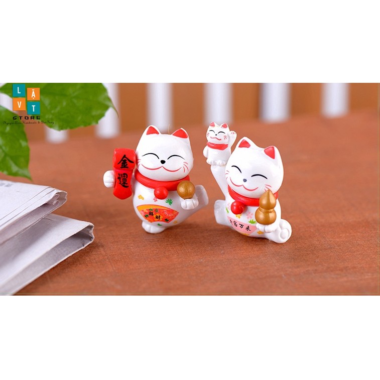 Mô Hình Mèo Thần Tài may mắn - Dùng Để Trang Trí Vi Tiểu Cảnh - Đơn Giản Chân Thật Giá Rẻ Bất Ngờ
