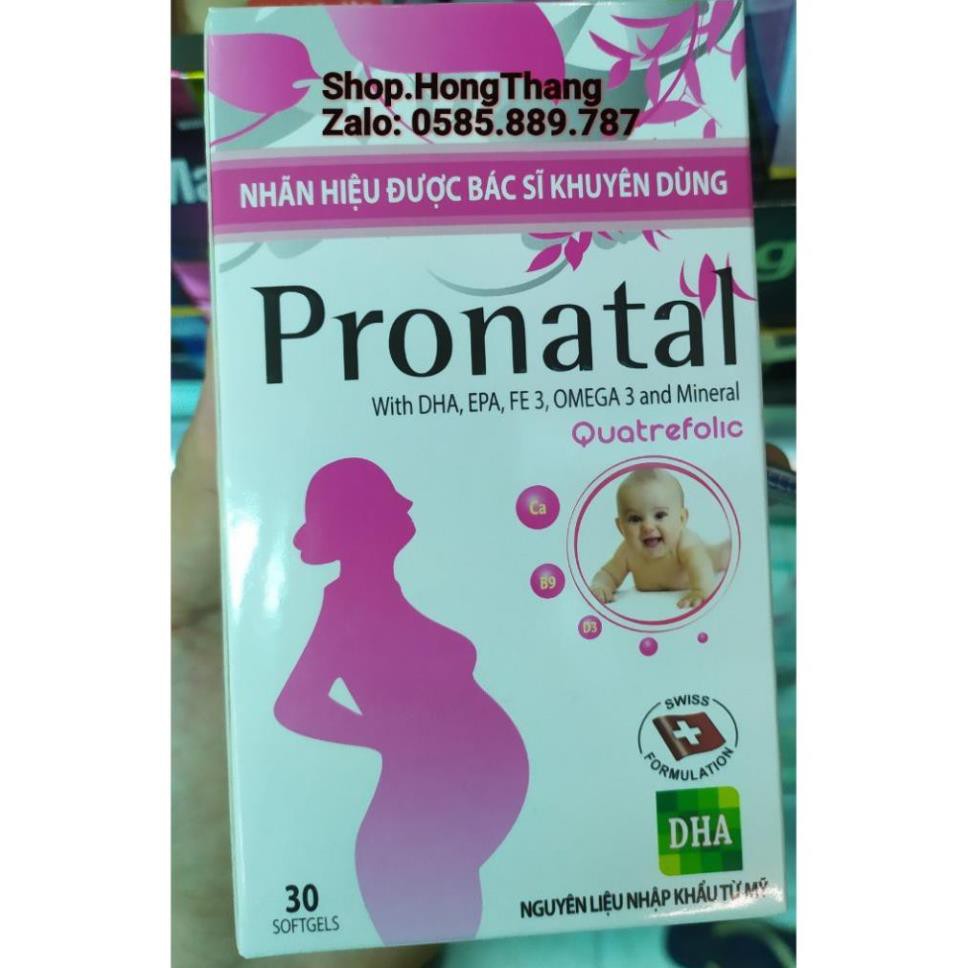 Pronatal cung cấp dưỡng chất cho bà bầu, bổ sung canxi, sắt và vitami cho mẹ bầu và cho con bú