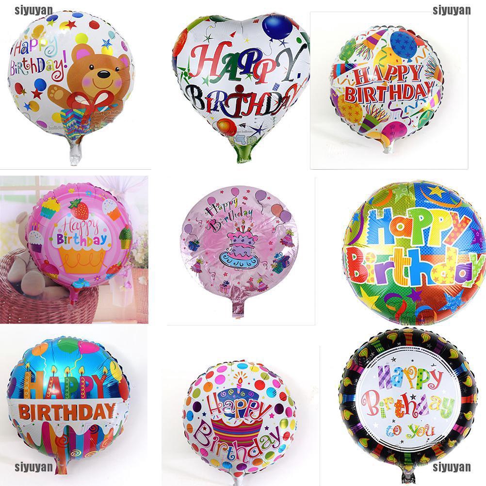 Set 2 Bong Bóng Hơi Chữ Happy Birthday Dùng Để Trang Trí Tiệc Sinh Nhật
