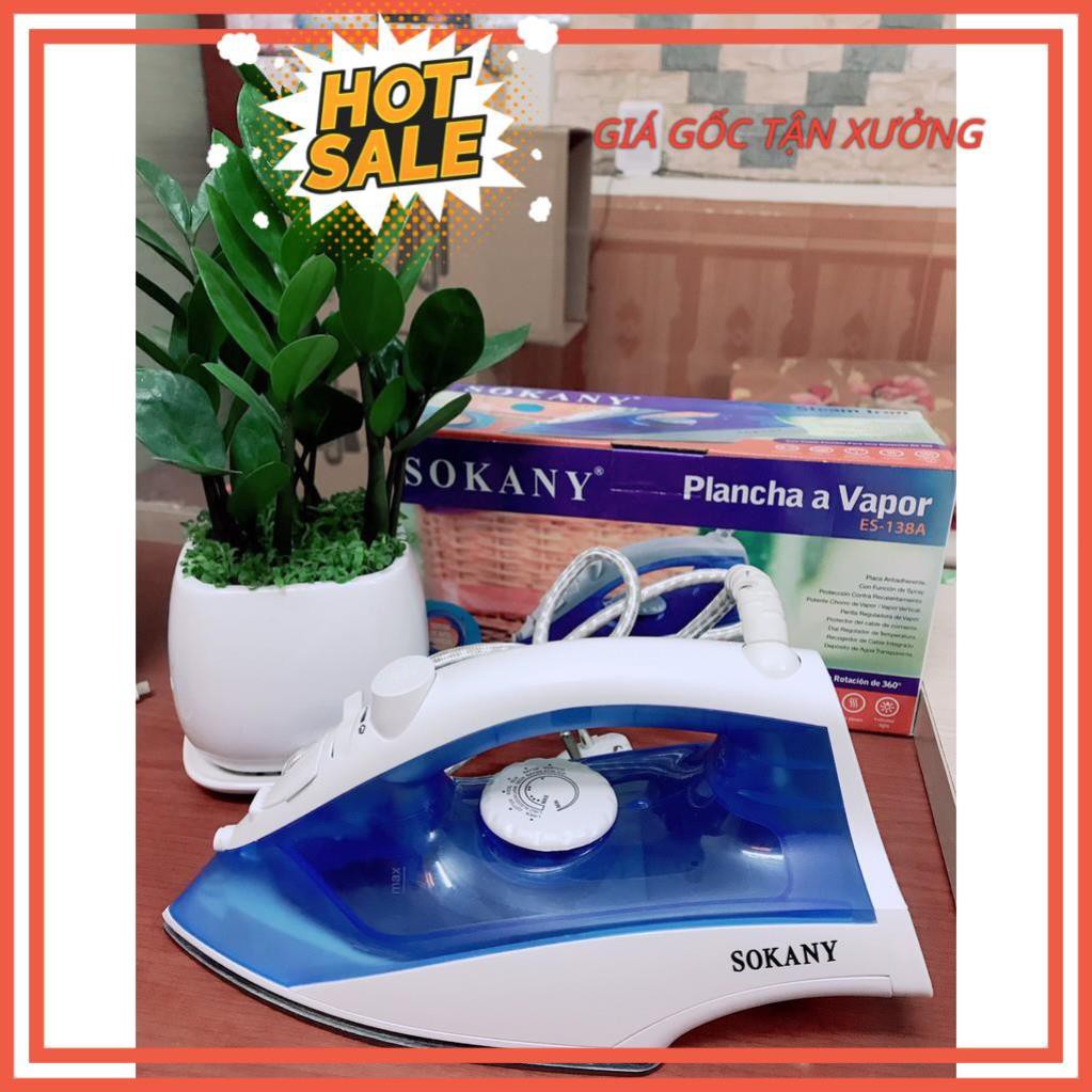 Bàn là bàn ủi khô cầm tay 2 in 1 Sokany Steam Iron model ES-138A công suất 1400W