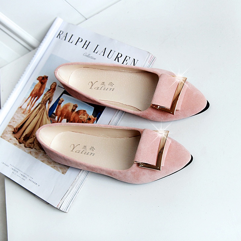 IELGY Giày búp bê  mũi nhọn thời trang Hàn Quốc cho nữ