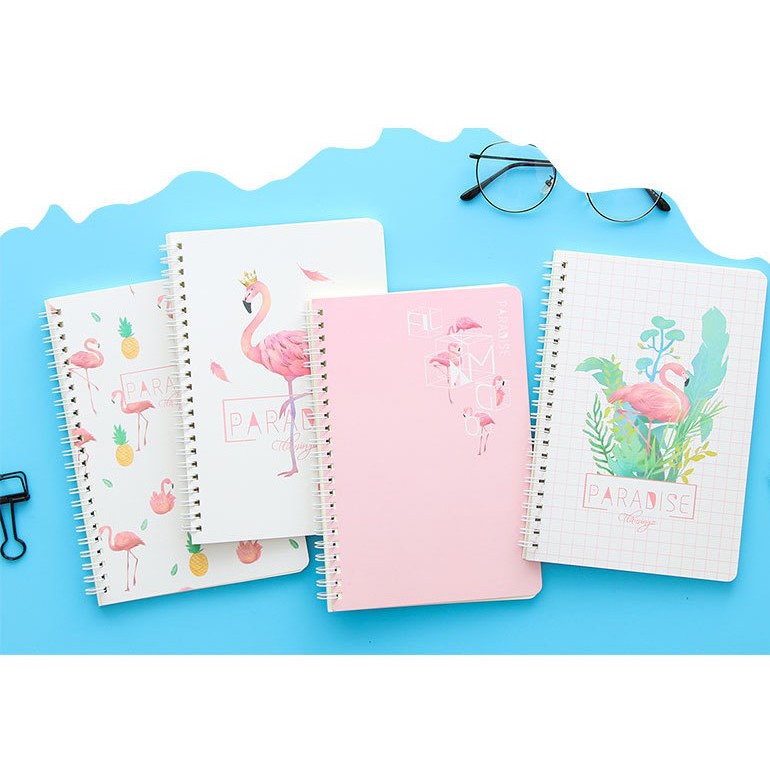 Sổ lò xo hồng hạc, sổ Flamingo loại to 20,5cm x 14cm