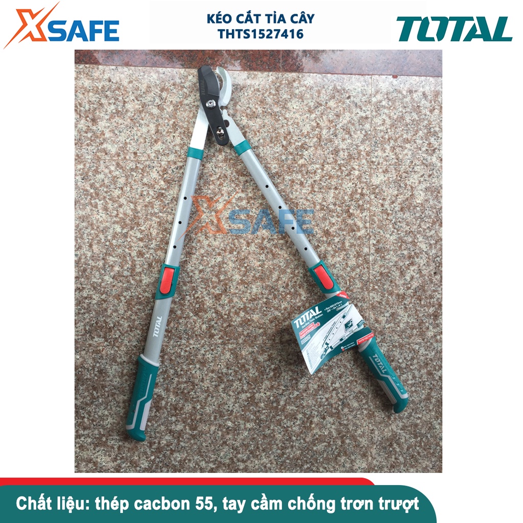 Kéo cắt tỉa cây cảnh TOTAL THTS1527416, chiều dài 660mm-870mm, đường kính cắt tối đa 25mm, lưỡi hợp kim thép carbon