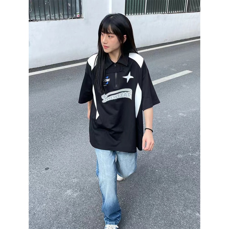 Áo Thun POLO Ngắn Tay Phối Màu In Họa Tiết Thời Trang Mùa Hè Mới Cho Nam