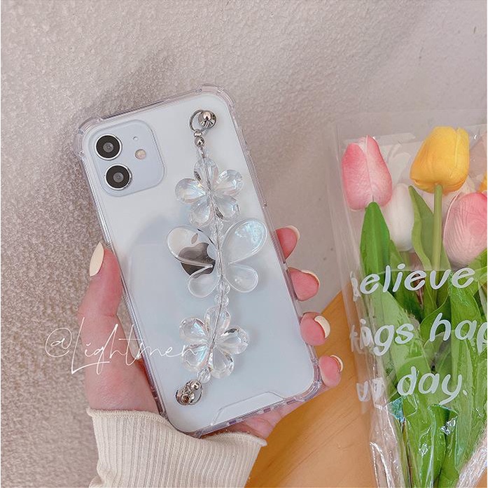 Ốp Điện Thoại Mềm Trong Suốt Chống Rơi Có Dây Xích Cho IPhone 14 6 S 7 / 8 SE 2020 7P / 8Plus X XS XR 11 12 13 Mini Pro Max