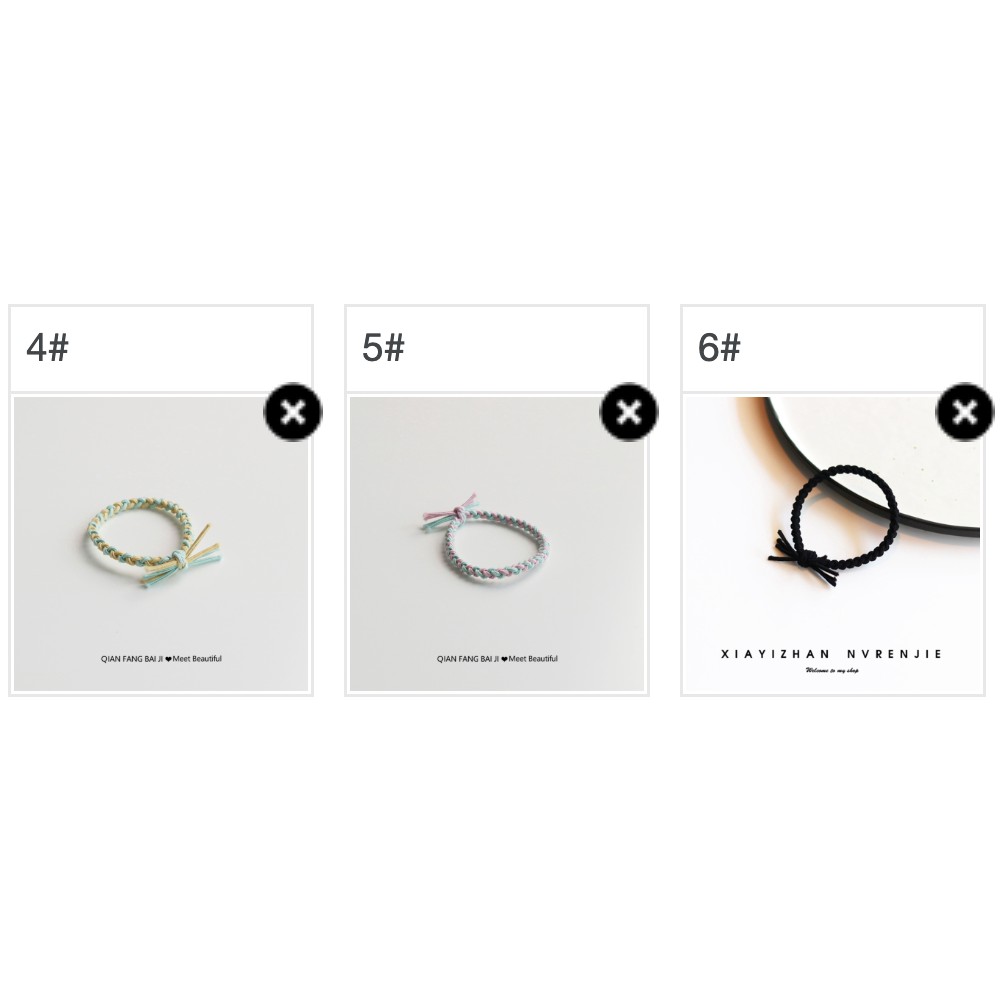 Dây cột tóc co dãn màu sắc tương phản thời trang cho nữ