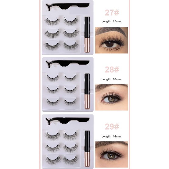 Bộ lông mi giả 3D từ tính kèm bút kẻ mắt dạng lỏng tiện dụng
 | BigBuy360 - bigbuy360.vn