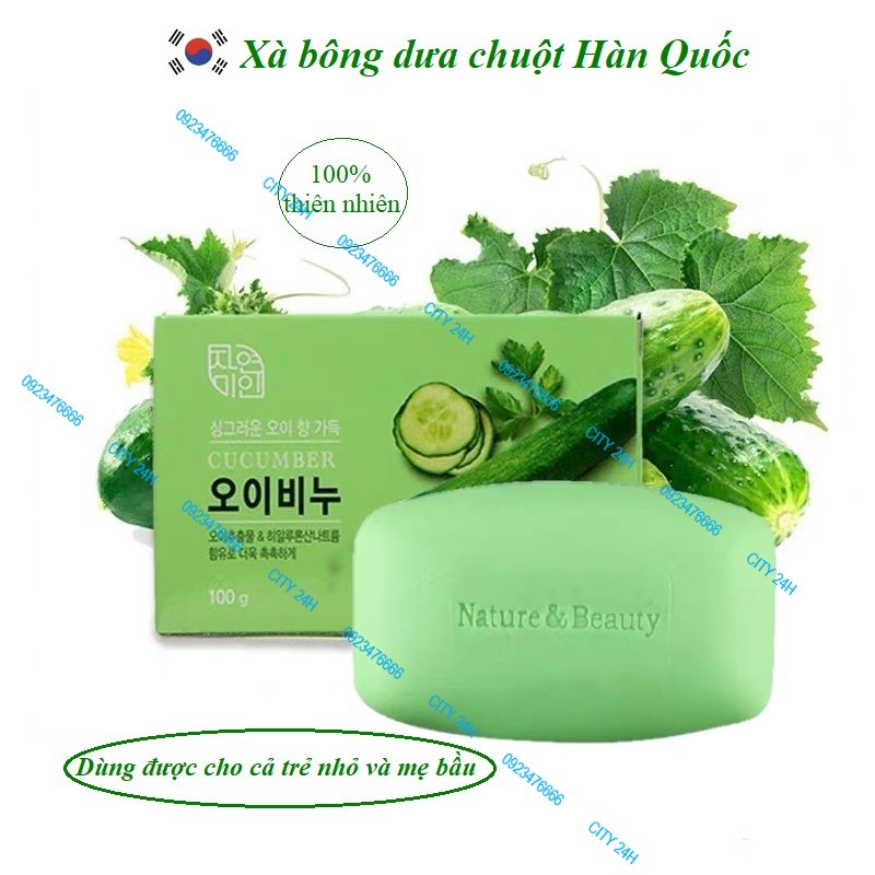 Xà Bông Dưa Chuột, 100% Thiên Nhiên, Nhập Khẩu Hàn Quốc (100gr)