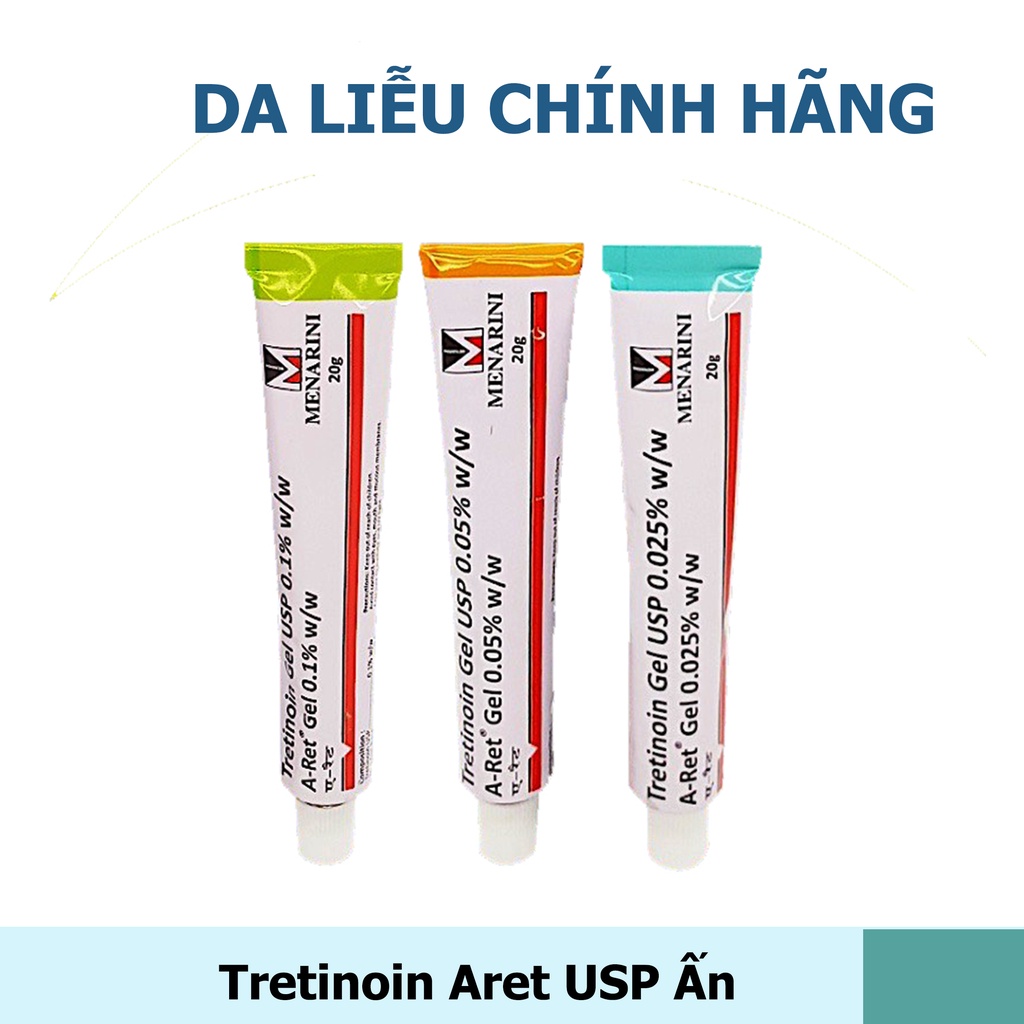 Tretinoin Gel USP Aret - Giảm mụn, mờ thâm nám, chống lão hóa ( Tre gel usp A-Ret Ấn)