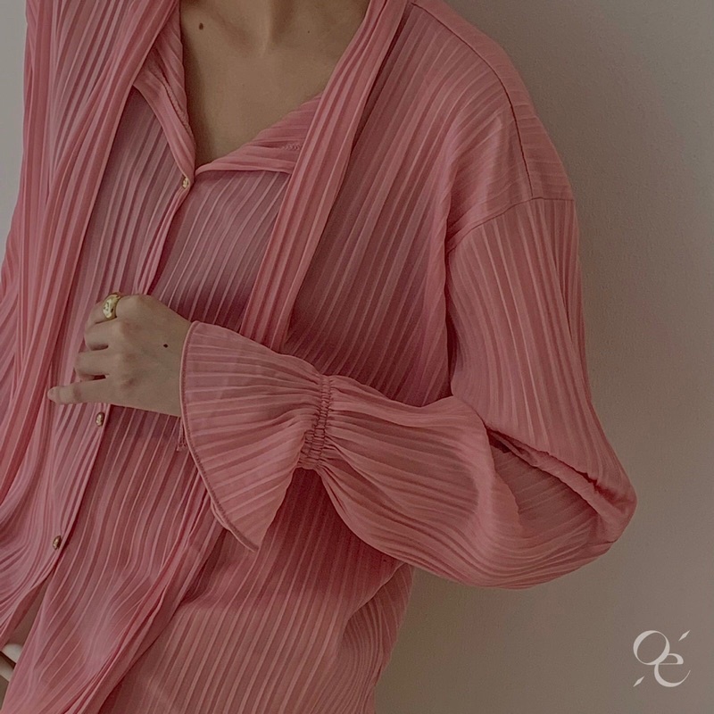 Áo sơ mi dập ly tay bèo - Sulli Pleated Shirt
