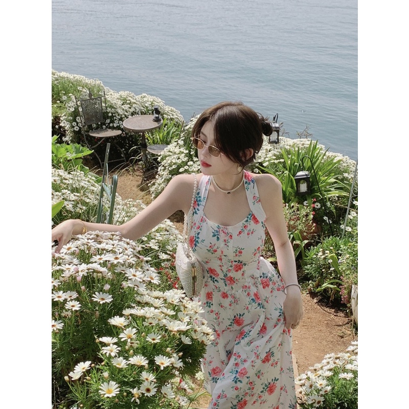 Đầm dài IELGY lưng cao họa tiết hoa thời trang cho nữ