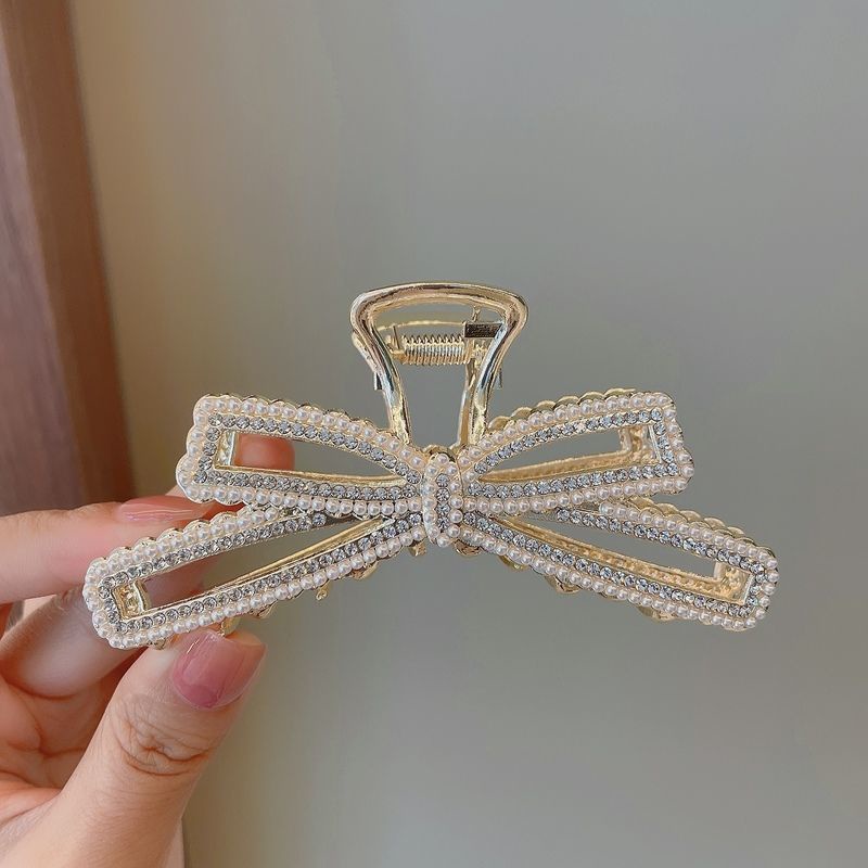 Kẹp Tóc Càng Cua Đính Ngọc Trai Giả Lưng Cao Thời Trang Xuân Hè Cho Nữ