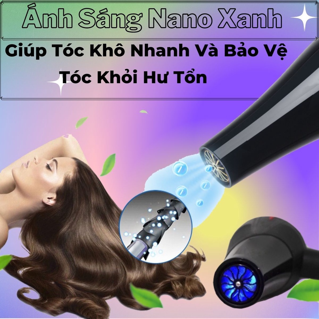 Máy Sấy Tóc 2 Chiều Nóng Lạnh Cao Cấp 3500w - Chất Liệu Nhựa Cao Cấp, Tích Hợp Ánh Sáng Nano Bảo Vệ Tóc