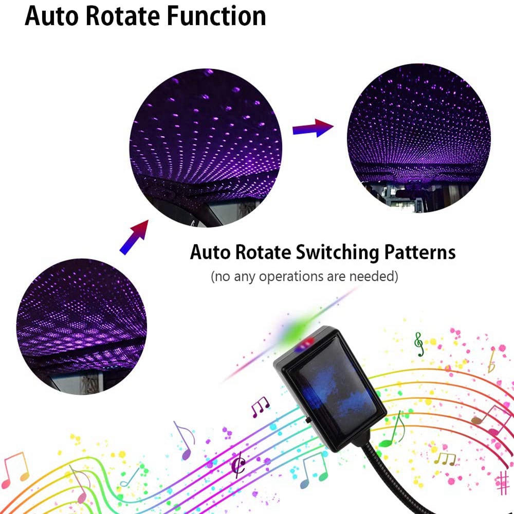 Đèn LED USB Tạo Hiệu Ứng Bầu Trời Đầy Sao Nhiều Màu Sắc Trang Trí Trần Xe Hơi