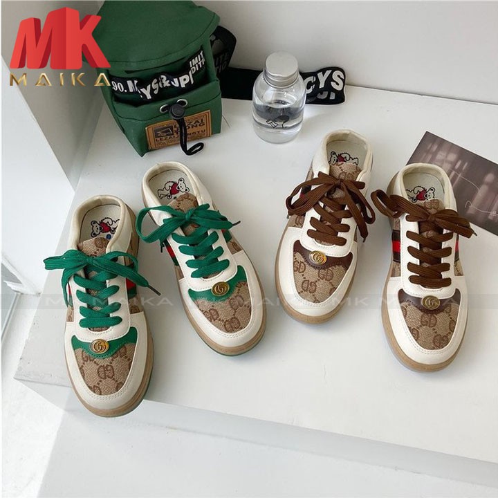 Giày Sneaker Nữ MK MAIKA S160 NÂU Giày Thể Thao Nữ Hở Gót Phong Cách Hàn Quốc Cao Cấp Trẻ Trung Cá Tính