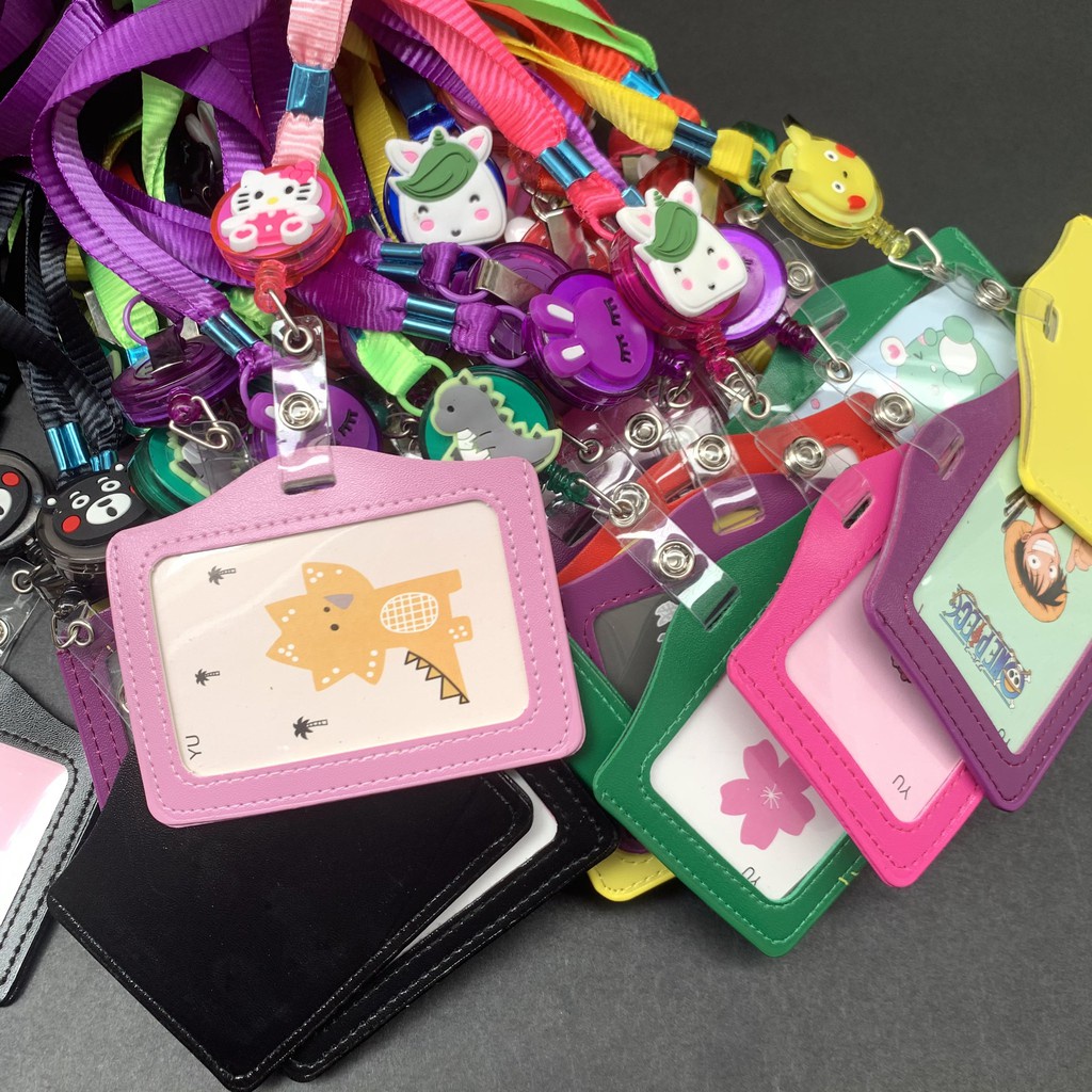 Bộ dây đeo thẻ da - Dây đeo thẻ học sinh, sinh viên