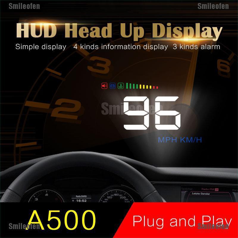 Smileofen A500 3.5" Car HUD Head Up Display Projector OBD Temperature Over Speed Warning