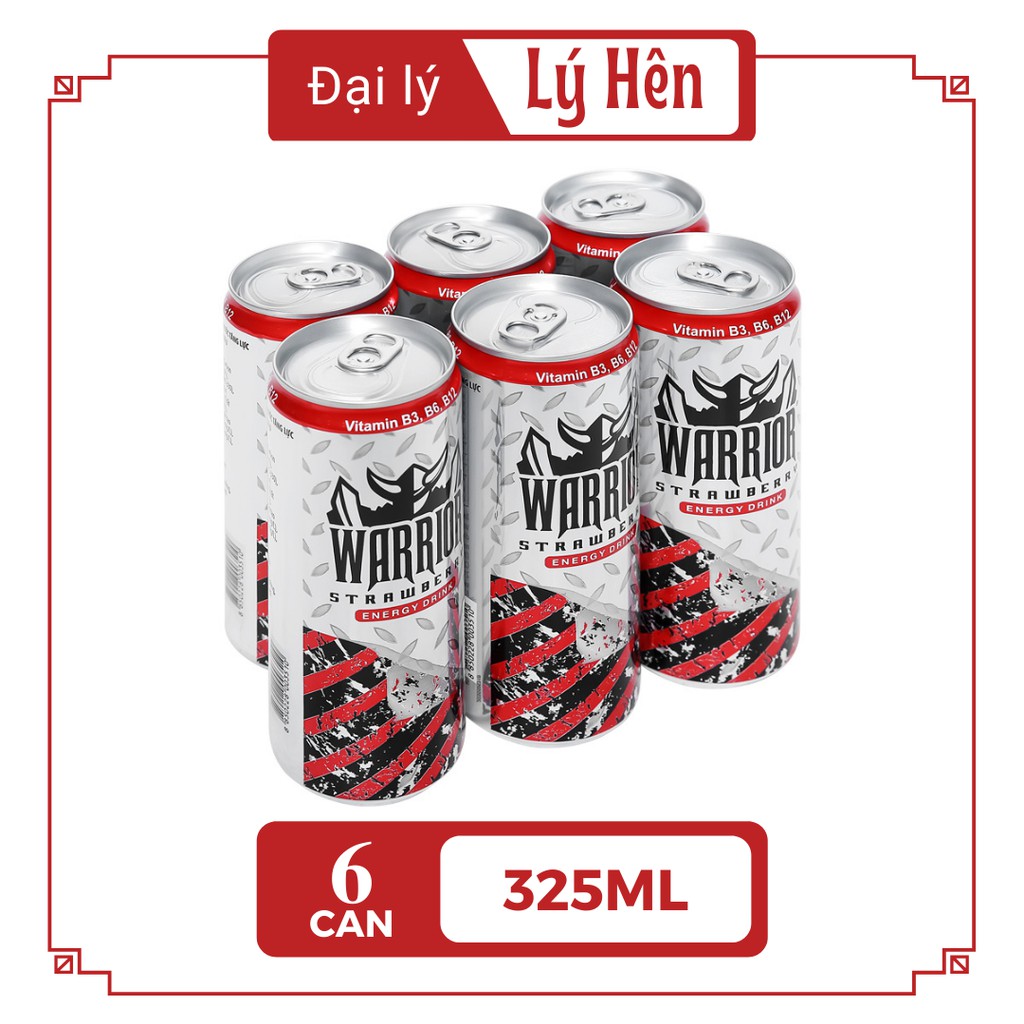 [Chỉ hỏa tốc] Thùng 24 Lon Nước Uống Tăng Lực Warrior Dâu Đỏ - Nho Tím Thái Lan Energy Drink Lon 325ml Date Luôn Mới