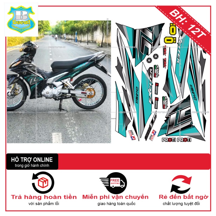 ( Quí khách vui lòng mang ra tiệm cho thợ dán ) Tem EX 2011 LC XANH NGỌC [Bi Decal]