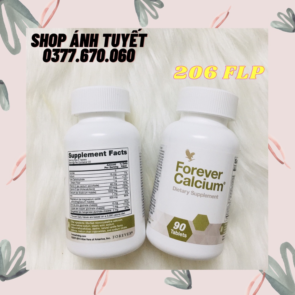 Viên Bổ Sung CANXI Forever Calcium #206flp.90 viên/lọ. Bổ Xung Canxi, Giúp Xương, Khớp Chắc Khỏe