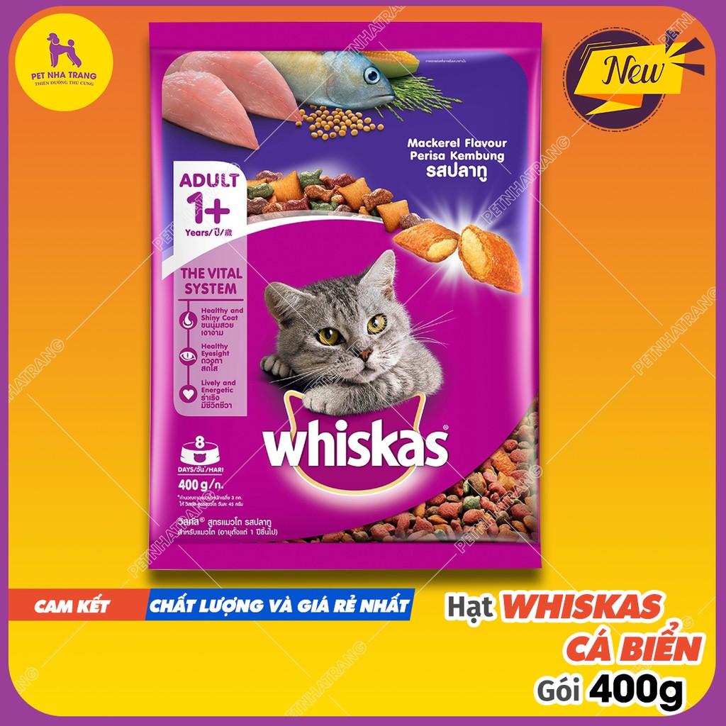 Thức Ăn Cho Mèo Whiskas 400g Vị Cá Biển Chính Hãng Giá Tốt 8853301144919