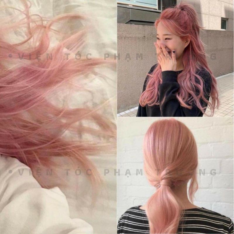 màu hồng cam khói kèm oxi trợ nhuộm và găng tay | BigBuy360 - bigbuy360.vn