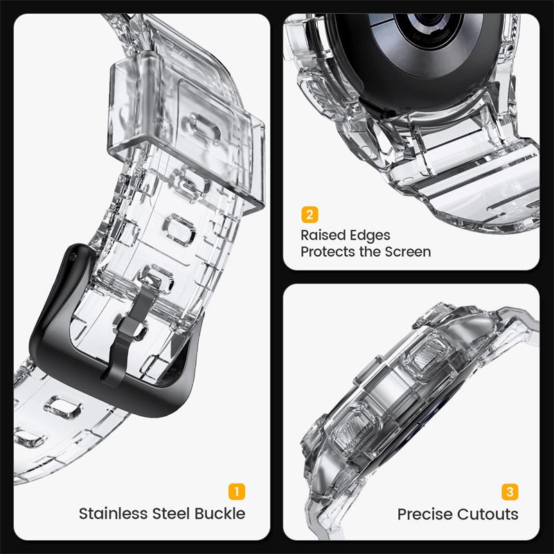 Ốp Trong Suốt + Dây Đeo Tay Thể Thao Cho Đồng Hồ Thông Minh Samsung Galaxy Watch 5 4 40mm 44mm Galaxy Watch 4