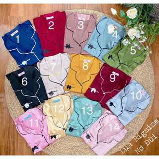 Bộ pijama phi lụa big size dưới 75kg
