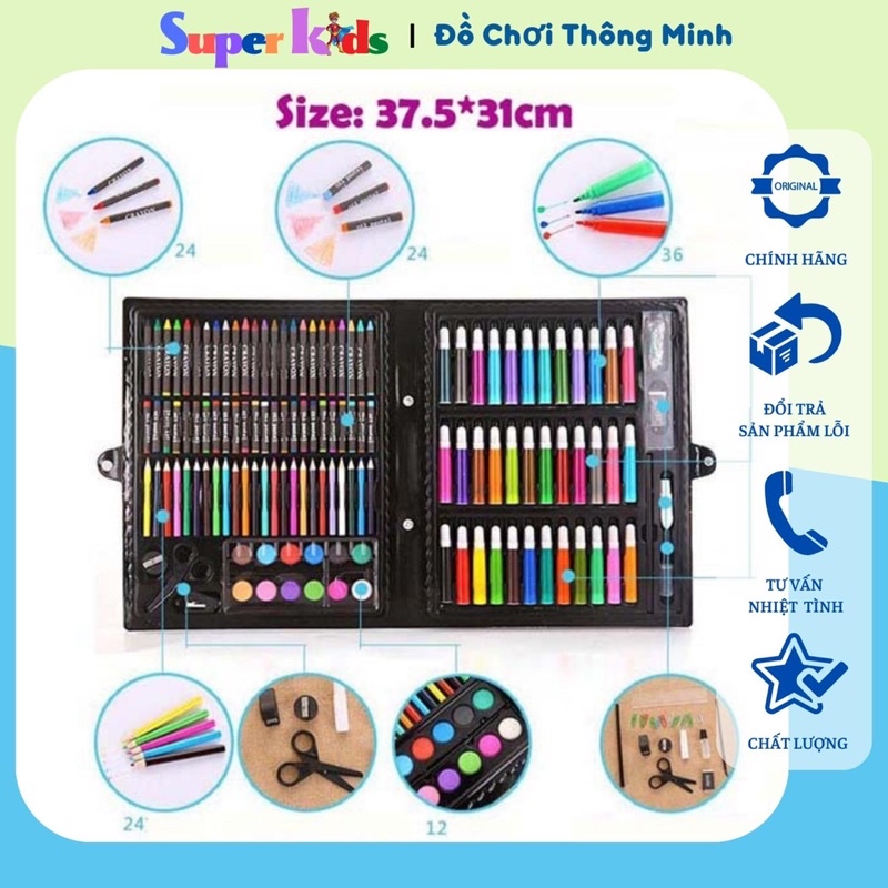 Hộp Bút Màu 150 Chi Tiết Cho Bé Vẽ Hội Hoạ Giúp Kích Thích Thị Giác