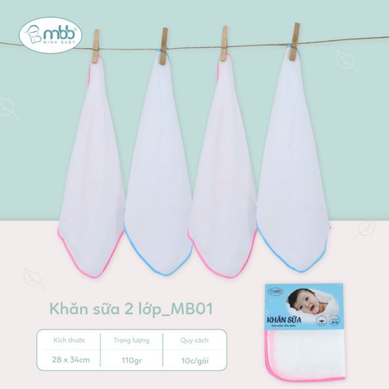 Set 10 khăn sữa xô trắng Dokma (Mbb)