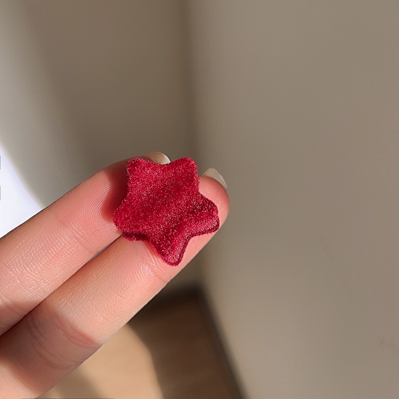 Kẹp Tóc Hình Hoa / Thỏ / Ngôi Sao Bằng Acrylic Màu Đỏ Đen Mini Xinh Xắn Cho Nữ