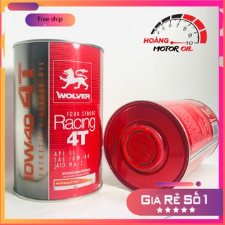 Dầu nhớt Wolver Racing cao cấp nhập khẩu tổng hợp 10W-40 dành cho xe máy số và côn tay