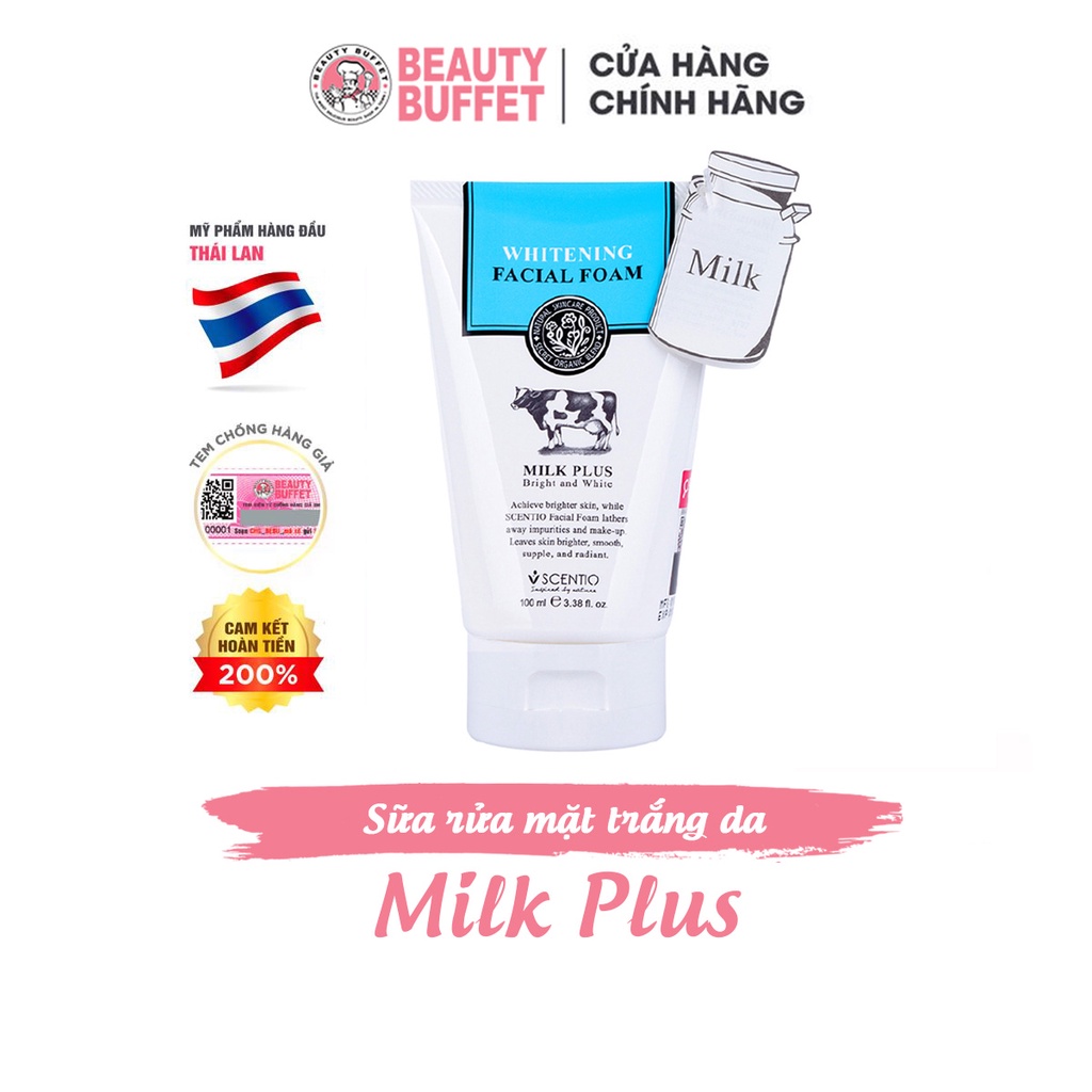 [Cleanser] Sữa rữa mặt tạo bọt làm trắng da Beauty Buffet Scentio Milk Plus Q10 100ml