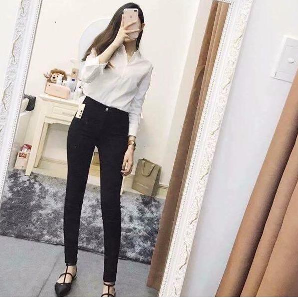 Quần Jean Nữ Vải Đẹp Co giãn Tốt ĐEN TRƠN VIET FASHION PPDT0/1
