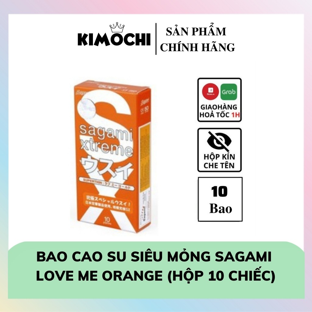 Bao Cao Su Siêu Mỏng SAGAMI LOVE ME ORANGE - Chính Hãng Nhật Bản (HỘP 10 CHIẾC)