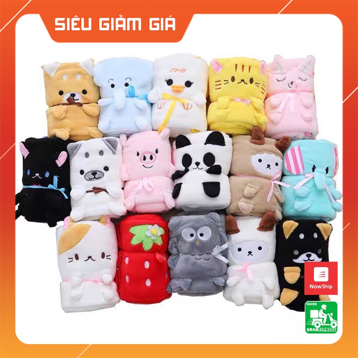 Chăn Lông Tuyết Hình Thú size 100*80cm CG019 chất nỉ mềm mịn dễ thương dành Cho Bé,mền cuốn gọn rất tiện lợi.