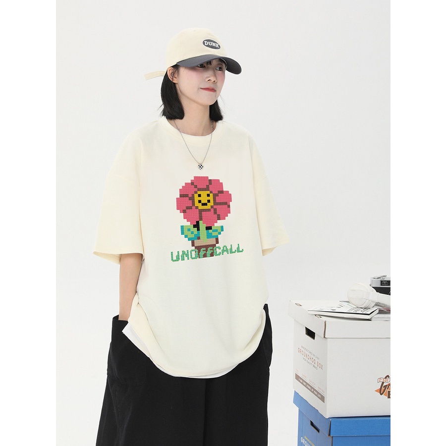 Áo Thun oversize Heheliangfei / Hoa / Hoa