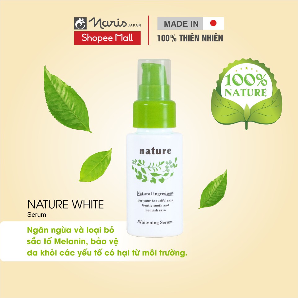 [Mã LTP50 giảm 50000 đơn 150000] Serum dưỡng trắng da Naris Nature Whitening Serum (30ml)